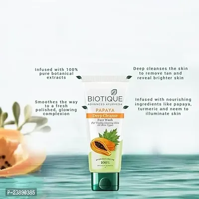 Biotique Papaya Deep Cleanse Face Wash | Gentle Exfoliation | Visibly Glowing Skin | 100% Botanical Extracts| Suitable for All Skin Types-thumb3