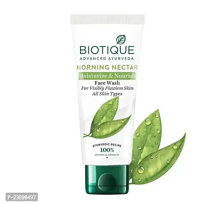 Biotique Morning Nectar Moisturize Nourish Face Wash | Contains Wild Turmeric, Neem Leaves,  Morning Nectar | Visibly Flawless Skin | Suitable for All Skin Types