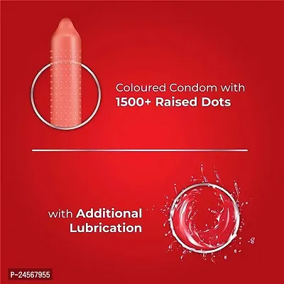 Skore Strawberry Flavored Condom | Strawberry Flavored Condoms | 1500+ Dots | 10 Pieces | Pack of 1-thumb4