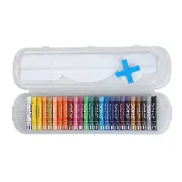 Doms 25 Shades Oil Pastel With Case | Smooth Color Intermixing For Better Effect | Bright  Intense Colors | Free Scrapping Tool | Non-Toxic  Safe For Childrens-thumb1