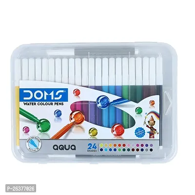 Doms Aqua 24 Shades Watercolour Sketch Pen Set | Unique Push Resistant Tip With Bright  Intense Colors | Non-Toxic  Safe For Kids | Colourful Sketching, Doodling  Mandala Art-thumb0