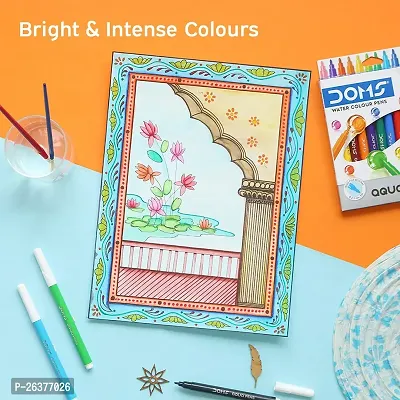 Doms Aqua 24 Shades Watercolour Sketch Pen Set | Unique Push Resistant Tip With Bright  Intense Colors | Non-Toxic  Safe For Kids | Colourful Sketching, Doodling  Mandala Art-thumb5
