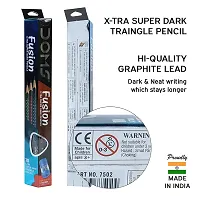 Doms Fusion Xtra Super Dark Pencil Box Pack | Dark  Neat Writing Which Stays Longer | Smooth Sharpning  With Soft  Comfortable Grip | Free Scale  Erasner Inside | Pack of 50 Pencils-thumb2