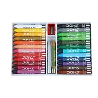 Doms 24 Shades Jumbo Wax Crayons | Smooth  Even Shading | Bright  Playful Colors | Free One Sharpner, Gold  Silver Crayon Inside | Non-Toxic  Safe for Childrens-thumb1