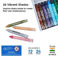 Doms 24 Shades Jumbo Wax Crayons | Smooth  Even Shading | Bright  Playful Colors | Free One Sharpner, Gold  Silver Crayon Inside | Non-Toxic  Safe for Childrens-thumb3