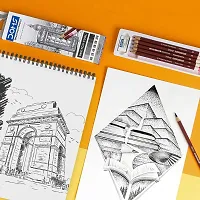 Doms Drawing  Sketching Graphite Pencils - Grade HB, 2B, 4B, 6B, 8B  10B | Hi Precision For Sketching | Dark  Neat Drawing | Comes With 1 Eraser (Pack of 6 x 5 Set)-thumb3