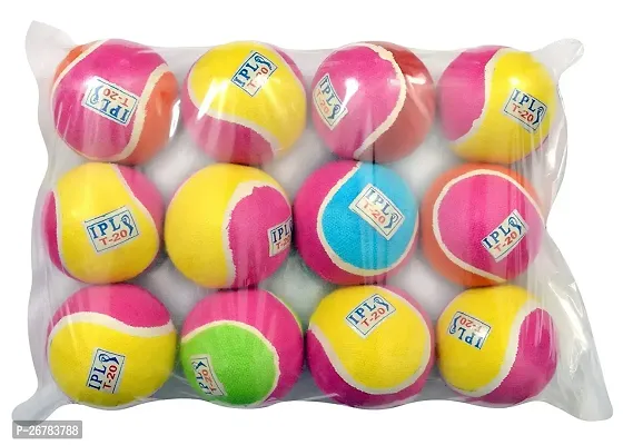 Nationaal Solid Rubber Cricket Balls Set of 12 (Multicolor) with 6.4 cm Diameter