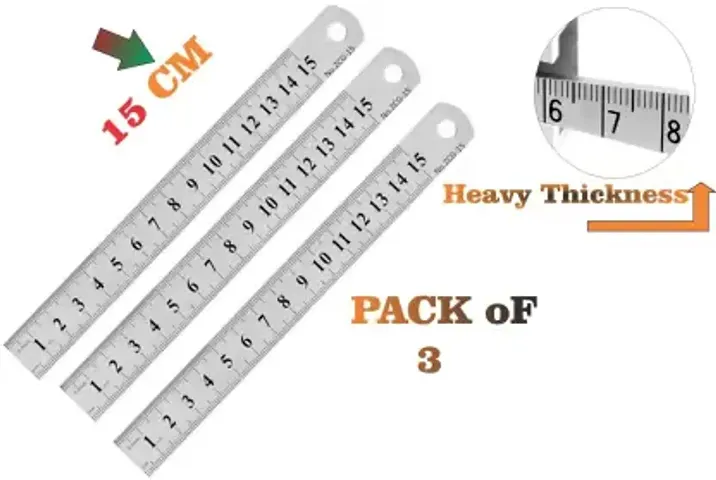 Tshot Ruler Scale Stainless Steel Pack of 3(15 cm) Ruler  (Set of 3, Ruler) Price: Not Available