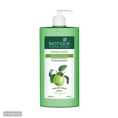 Biotique Green Apple Shine  Gloss Shampoo  Conditioner| Promotes Healthy, Shiny and Glossy Hair | Nourishes Scalp | Makes Hair Soft  Smooth |100% Botanical Extracts| All Skin Types |-thumb0