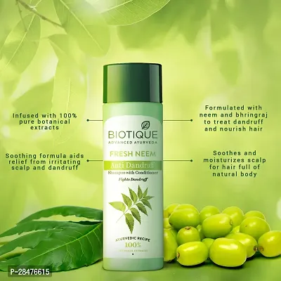 Biotique Fresh Neem Anti Dandruff Shampoo and Conditioner 340ml-thumb4