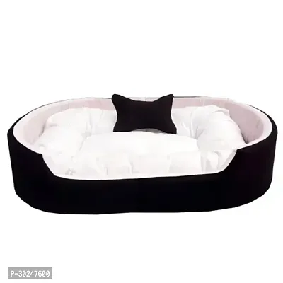 Furry Smile Simple Letest Beds  Sofas  Chair With Haddi For Dog And Cat Black White Medium Size-thumb0