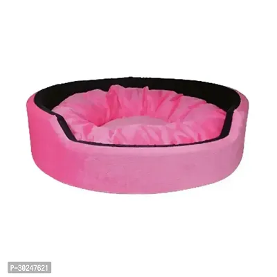 Furry Smile Simple Letest Rounded Bed for Dogs and cat Pink Black Small Size-thumb0