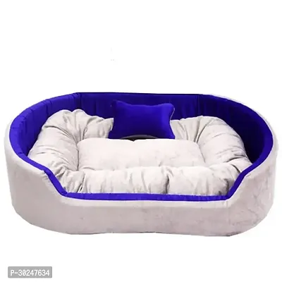 Furry Smile Simple Letest Beds  Sofas  Chair With Haddi For Dog And Cat Grey Blue Large Size