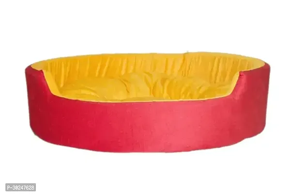 Furry Smile Simple Letest Rounded Bed for Dogs and cat Pink Yellow Medium Size