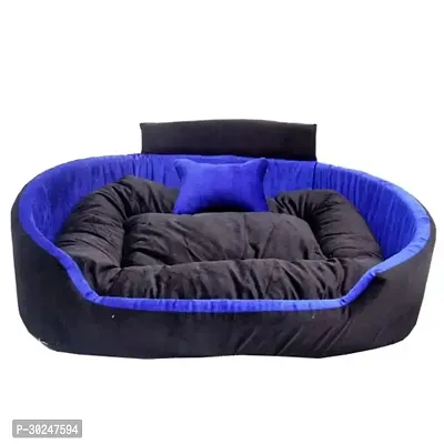 Furry Smile Simple Letest Beds  Sofas  Chair With Collar  Haddi For Dog And Cat Blue Black Medium Size