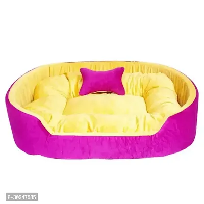 Furry Smile Simple Letest Beds  Sofas  Chair With Haddi For Dog And Cat Purple Yellow Medium Size