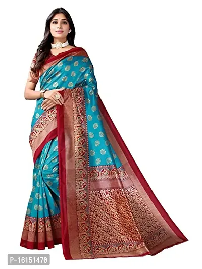 Stylish Tussar Silk Navy Blue Saree With Blouse piece