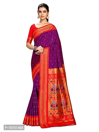 Stylish Tussar Silk purple Saree With Blouse piece