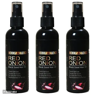 Onion Black Seed Hair Oil | Amla Hair Oil |Coconut Hair Oil | Almond Hair Oil | Alovera Extracts Hair Oil | Hair Oil |( 100 ml ) [Pack Of 3]  (MEN  WOMEN)