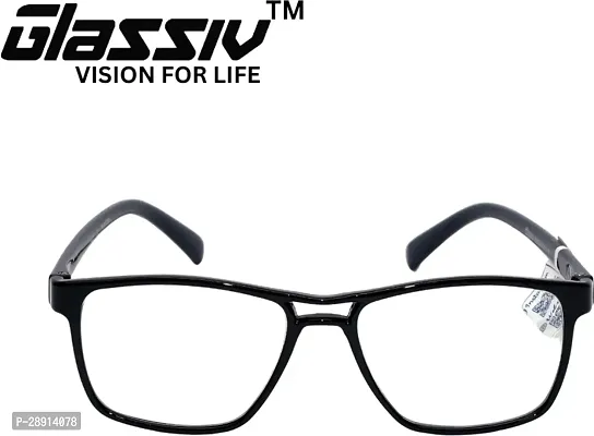 GLASSIV Full Rim +3.50 Square Reading Glasses 50 mm