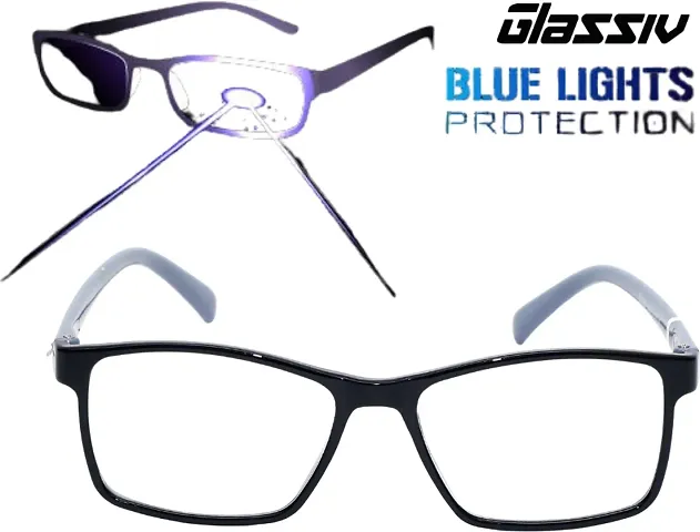 GLASSIV Full Rim +3.50 Square Reading Glasses 50 mm