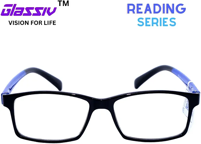 GLASSIV Full Rim +3.00 Square Reading Glasses 50 mm