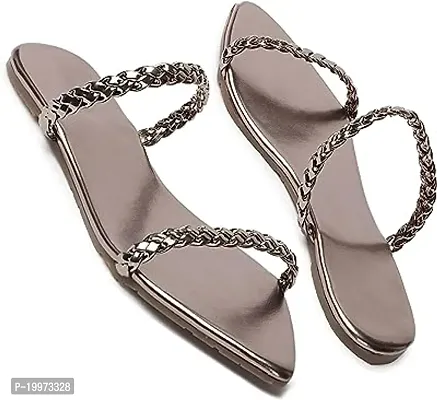 Elegant Silver PU Sandals For Women-thumb0