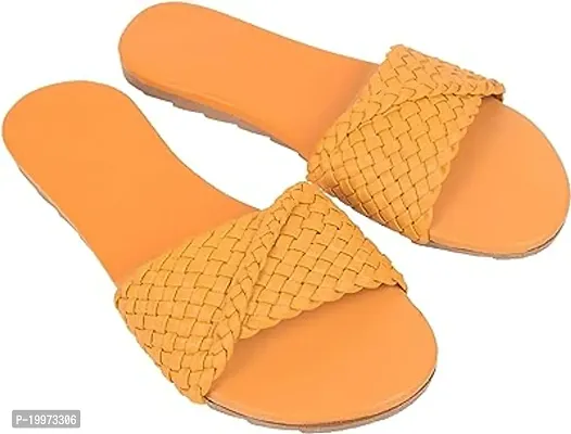 Elegant Yellow PU Sandals For Women