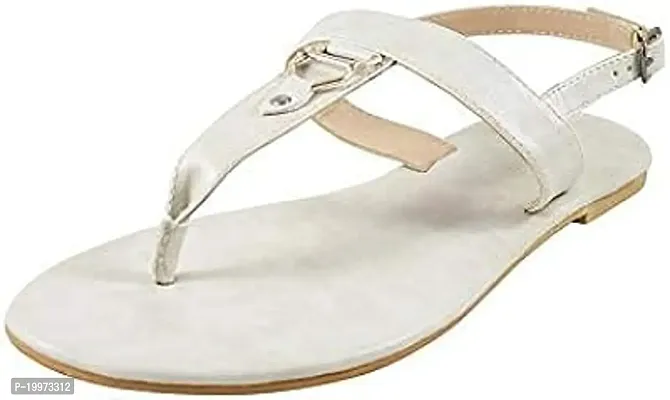 Elegant Off White PU Sandals For Women-thumb0