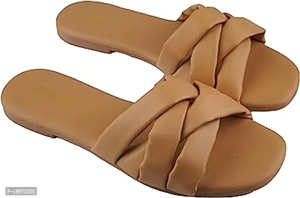 Elegant Beige PU Sandals For Women-thumb0