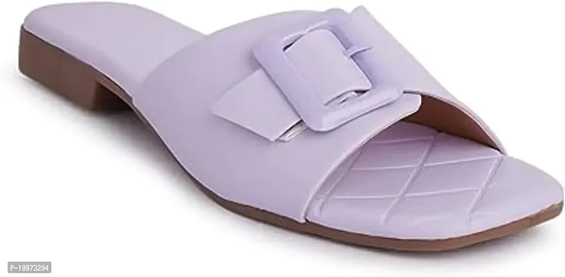 Elegant Purple PU Sandals For Women-thumb0