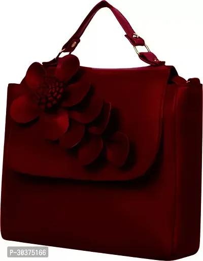 Stylish Maroon Artificial Leather Self Pattern Sling Bags For Women