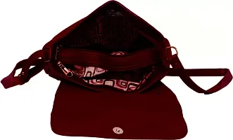 Stylish Maroon Artificial Leather Self Pattern Sling Bags For Women-thumb3