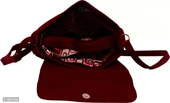 Stylish Maroon Artificial Leather Self Pattern Sling Bags For Women-thumb4