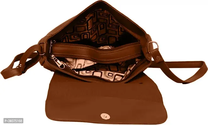 Stylish Tan Artificial Leather Self Pattern Sling Bags For Women-thumb4