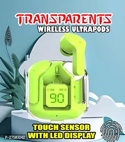 Ultrapod Bluetooth Earbuds Headset Crystal Transparent Design,LED Display BU20