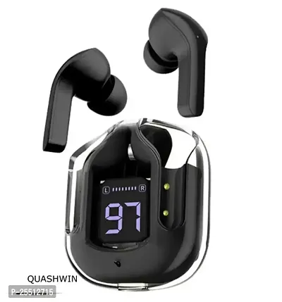 Ultrapods TWS Earbud, Bluetooth Earbuds with Display, Transparent Design, 30 Hrs Playtime with Fast Charging, Bluetooth 5.3 + ENC, 13mm HD BASS Drivers, IPX7 Sweat-Proof, Built-in Mic BLACK-MULTICOLOU-thumb0