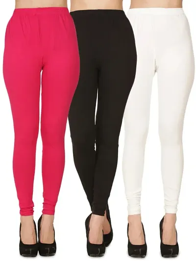 Classic Cotton Solid Leggings For Women Pack Of 3