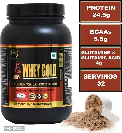 N2B Whey Gold Protein Supplement Powder Weight Gainers/Mass Gainers Weight Gainers/Mass Gainers (1 kg, Gourmet Chocolate)