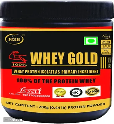 N2B Whey Gold Protein Supplement Powder Weight Gainers/Mass Gainers 200g Whey Protein (200 gm, Chocolate)-thumb0