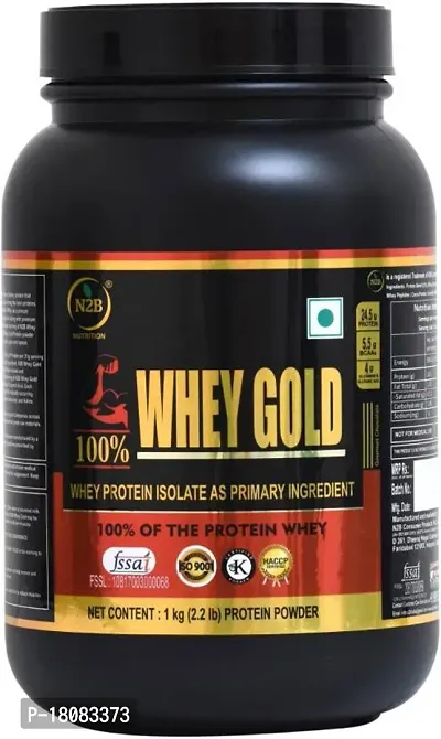 N2B 100% Whey Gold Protein Supplement Powder Weight Gainers/Mass Gainers (1 kg, Gourmet Chocolate)