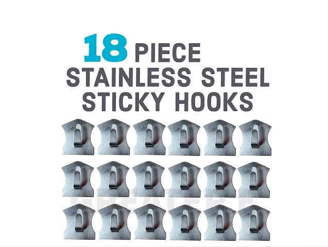 Pack Of 18 Unique Steel Wall Hook Rustproof Latest Stainless Steel Self Adhesive Wall Hooks