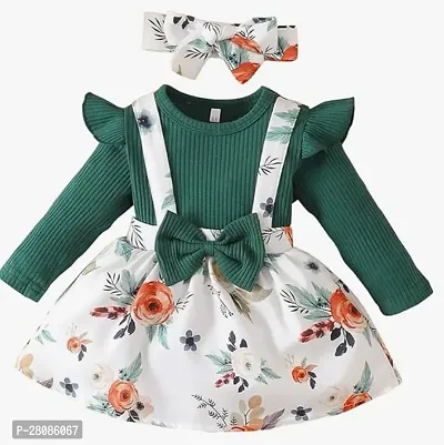 Stylish Green Modal Printed Frocks For Girls-thumb0