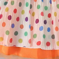 Beautiful Georgette Polka Dot Printed Sleeveless Baby Frock-thumb1