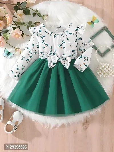 Stylish Green Hen Kids Frock Dress