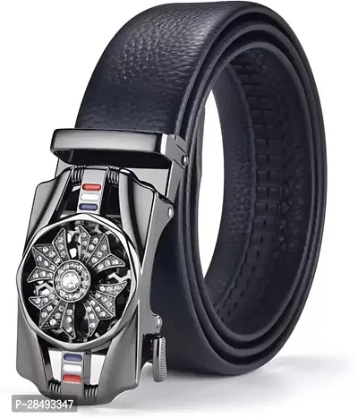 Stylish Black Leather Belt For Men-thumb0