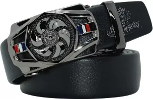 Stylish Black Leather Belt For Men-thumb3