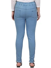 Coutume Collection Side Striped Light Blue Jogger Jeans for Women (XXL, Light Blue, s)-thumb3