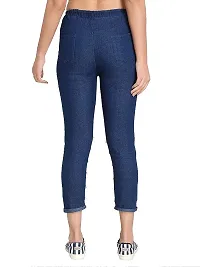 Coutume Collections Washed Bottom Pearl Blue Jogger Jeans for Women (L, Blue, s)-thumb1