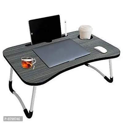 Multi-Purpose Laptop Desk for Study and Reading with Foldable Non-Slip Legs Reading Table Tray, Laptop Table, Laptop Stands, Laptop Desk Foldable Study Laptop Table , Study Table with 4 Corner-thumb0